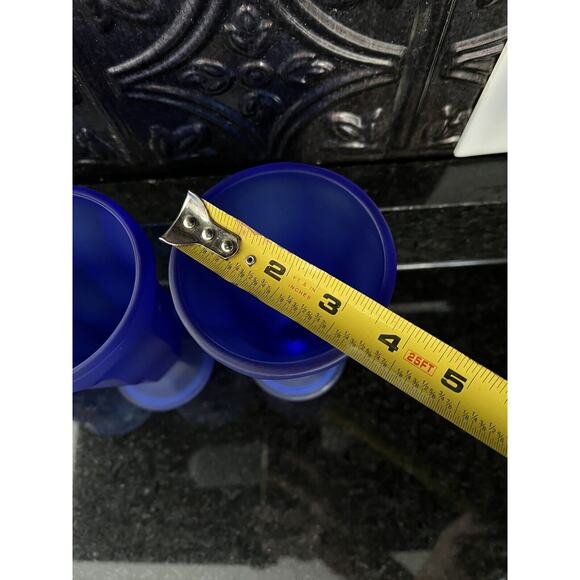 Anchor Hocking Cobalt Blue Frosted Fountainware 12 oz Fountain Parfait Glasses - Picture 5 of 9